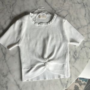 Altar’d State white ribbed crop top Womens size Medium